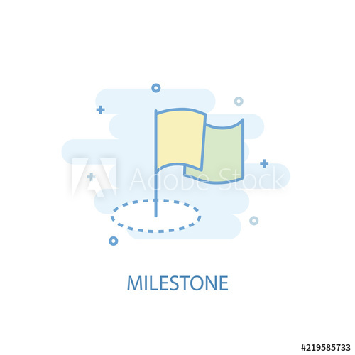 500x500 Milestone Line Trendy Icon Simple Line, Colored Illustration