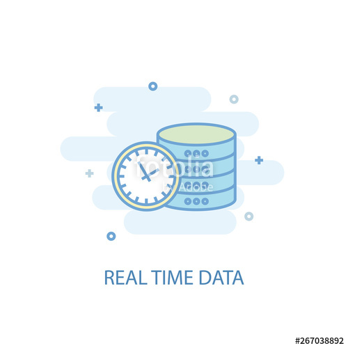 500x500 Real Time Data Line Trendy Icon Simple Line, Colored Illustration