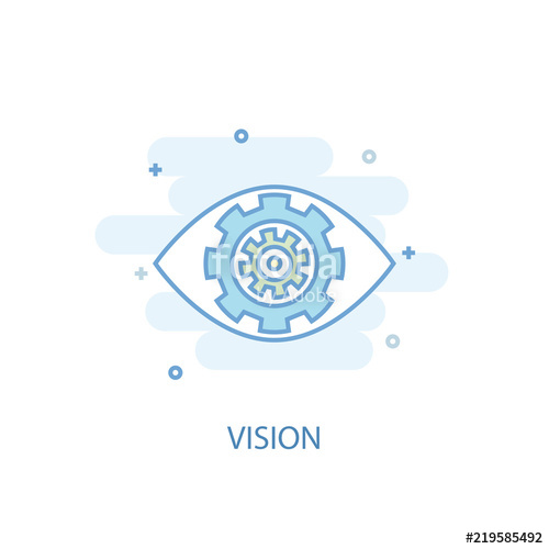 500x500 Vision Line Trendy Icon Simple Line, Colored Illustration Vision