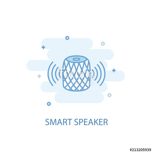 500x500 Smart Speaker Line Trendy Icon Simple Line, Colored Illustration