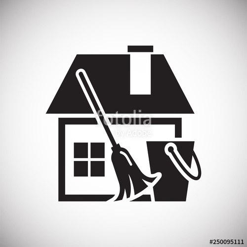 500x500 Cleaning House Icon On White Background For Graphic And Web Design