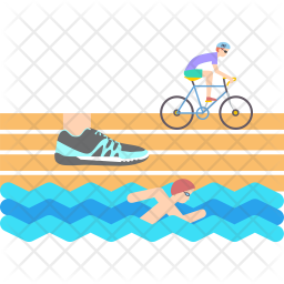 256x256 Triathlon Icon Of Flat Style