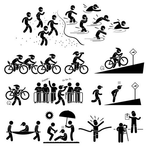 490x490 Triathlon Marathon Swimming Cycling Sports Running Stick Figure