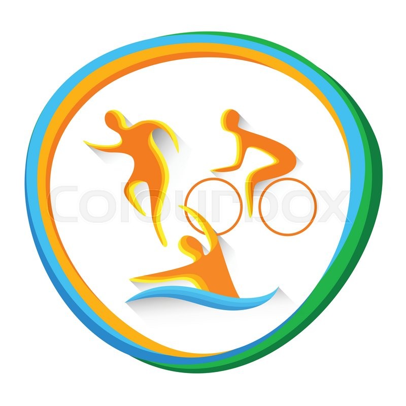 800x800 Triathlon Sport Competition Colorful Stock Vector Colourbox