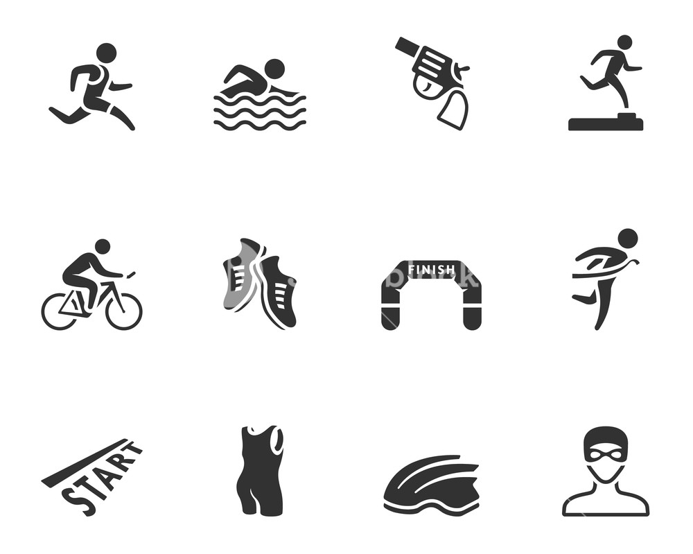 1000x799 Triathlon Icon Series In Single Color Vector Illustration