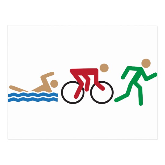 540x540 Triathlon Logo Icons In Colour Postcard Zazzle Ca