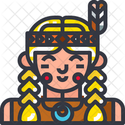 256x256 Indian Tribe Icon Of Colored Outline Style