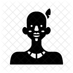 256x256 African Tribe Icon Of Glyph Style