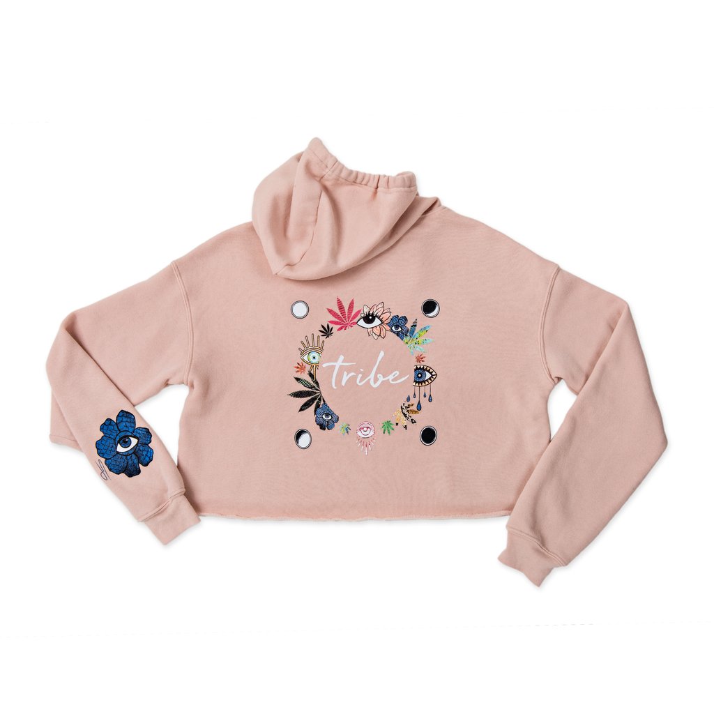 1024x1024 Blue Flower Tribe Icon Pink Hoodie Jacquie Aiche