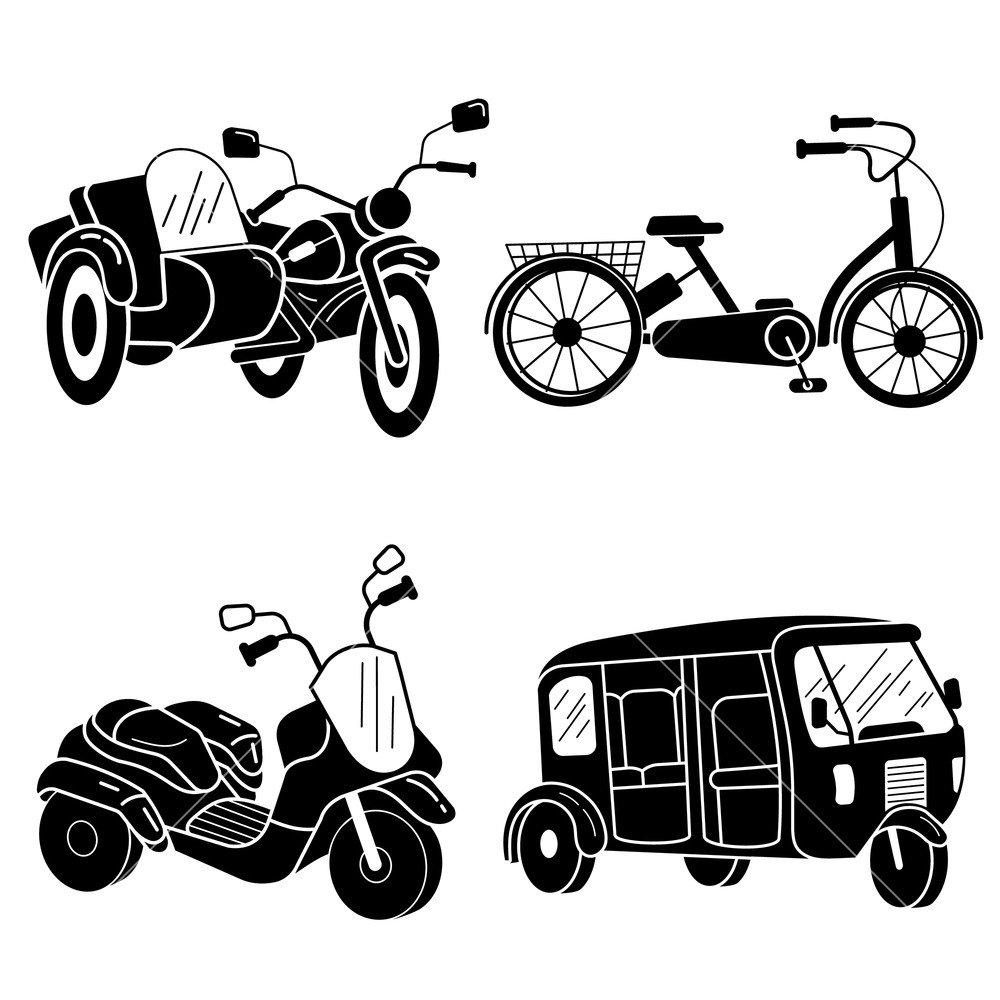 1000x1000 Tricycle Icon Set Simple Set Of Tricycle Vector Icons For Web