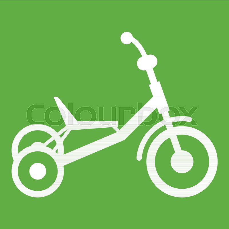 800x800 Tricycle Icon White Isolated On Green Stock Vector Colourbox