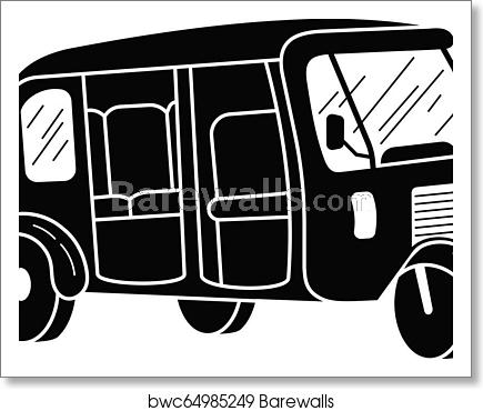 435x370 Indian Tricycle Icon, Simple Style, Art Print Barewalls Posters