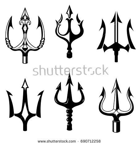 450x470 Set Of Trident Icons Isolated On White Background Design Elements