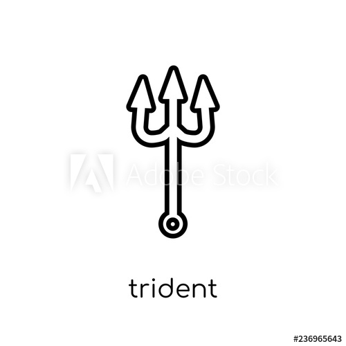 500x500 Trident Icon Trendy Modern Flat Linear Vector Trident Icon