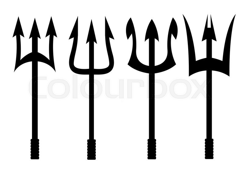 800x571 Vector Black Trident Icons Set On Stock Vector Colourbox