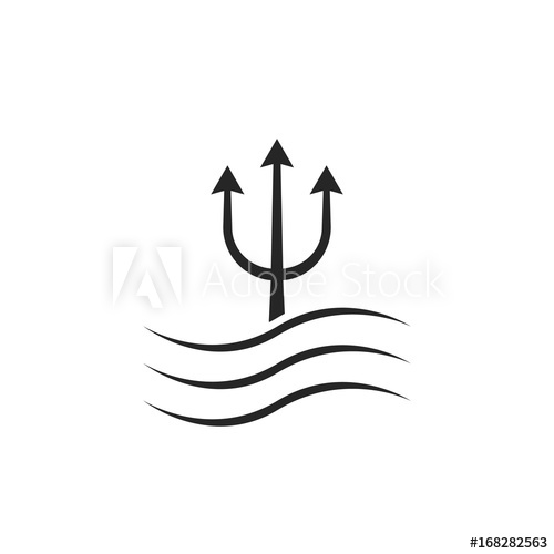 500x500 Black Trident Icon With Waves