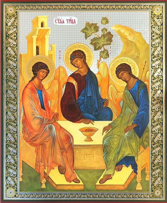 700x850 Old Testament Trinity, Orthodox Christian Icon On Thin Wood