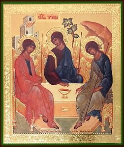 252x300 Russian Wooden Icon Angels Holy Trinity Old Testament Trinity