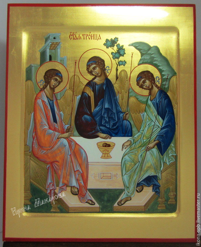 829x1019 Holy Trinity Hand Painted Icon On Gold Shop Online