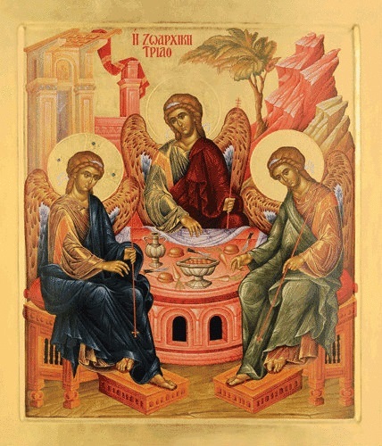 428x500 Holy Trinity, Hospitality Of Abraham, Large Icon