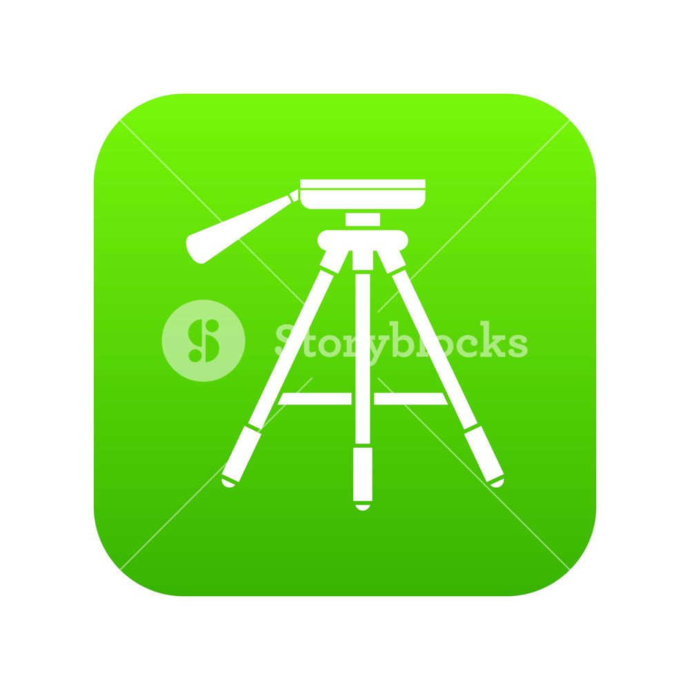 1000x1000 Tripod Icon Digital Green For Any Design Isolated On White Vector