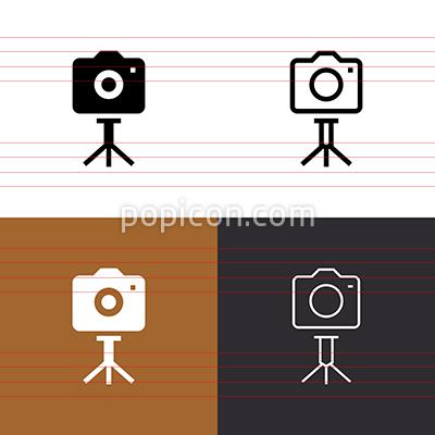 400x400 Camera Tripod Icon Set