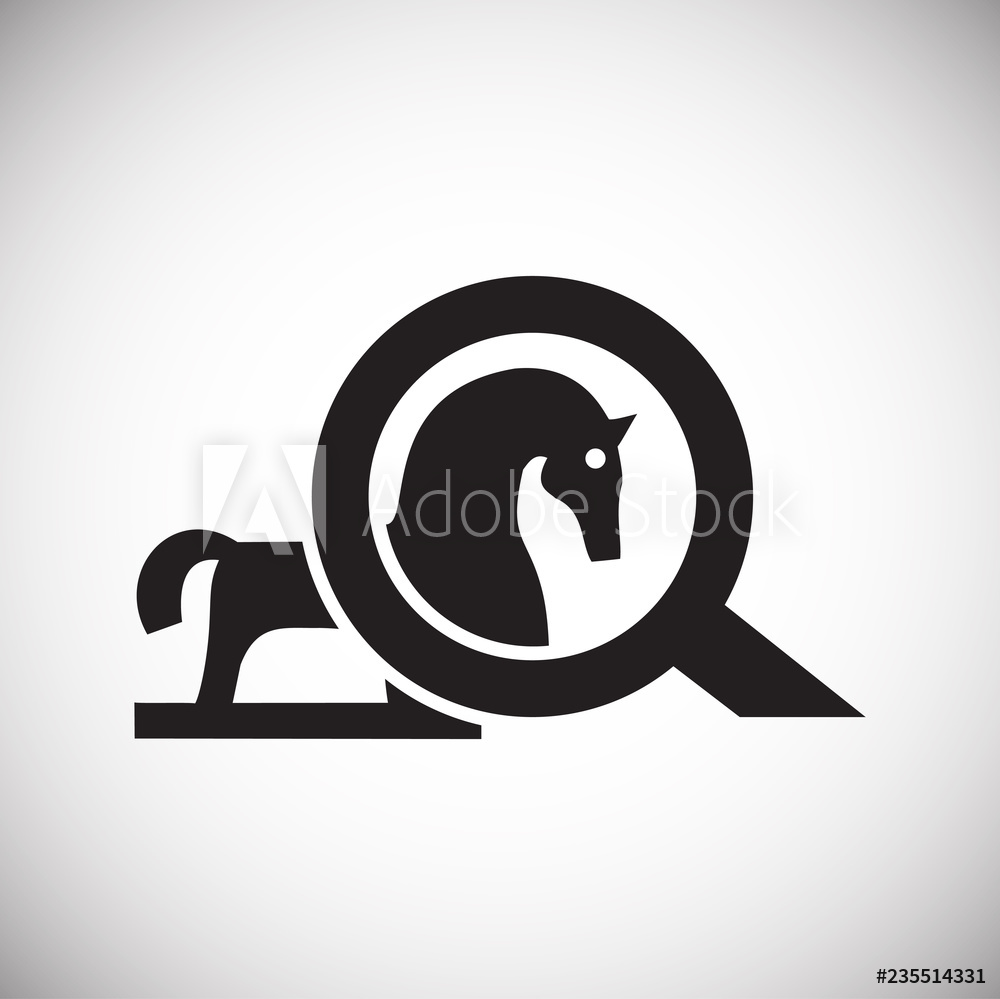 1000x999 Photo Art Print Trojan Virus Horse Icon On White Background