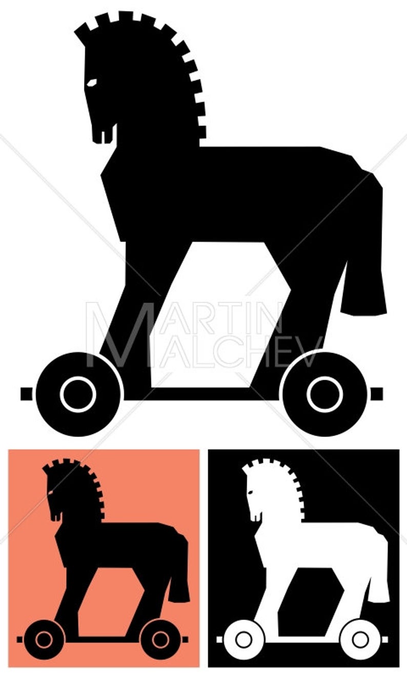 794x1323 Decorative Trojan Horse Vector Illustration Greek Etsy
