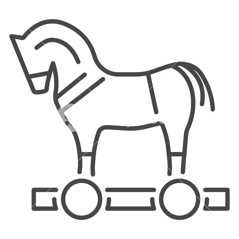 1000x1000 Trojan Horse Virus Icon Outline Trojan Horse Virus Vector Icon