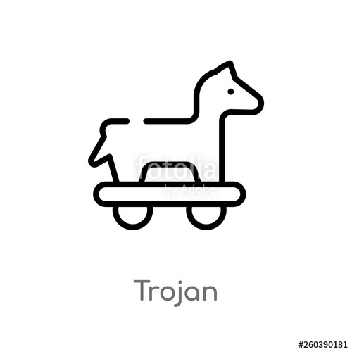 500x500 Outline Trojan Vector Icon Isolated Black Simple Line Element