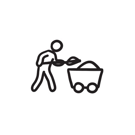 Mining Worker With Trolley Vector Sketch Icon Isolated 450x450 Mining Worker With Trolley Vector Sketch Icon Isolated