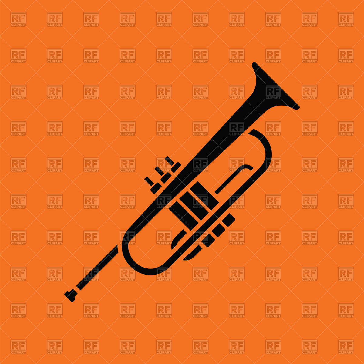 1200x1200 Trombone Icon On Orange Background Vector Image Of Music Angelp