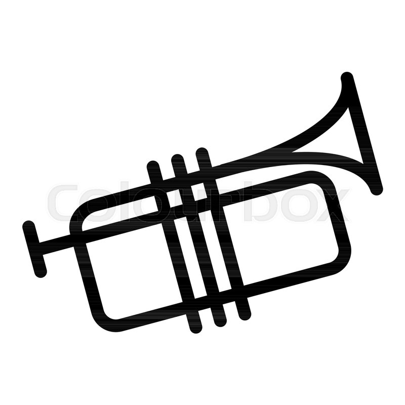 800x800 Musical Trumpet Line Icon Trombone Stock Vector Colourbox
