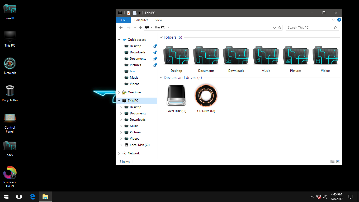 Tron Iconpack 1360x768 Tron Iconpack