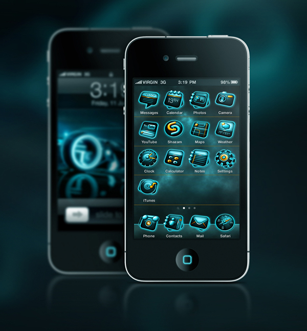 Tronlegacy Inspired Ios Iconset On Behance 600x647 Tronlegacy Inspired Ios Iconset On Behance