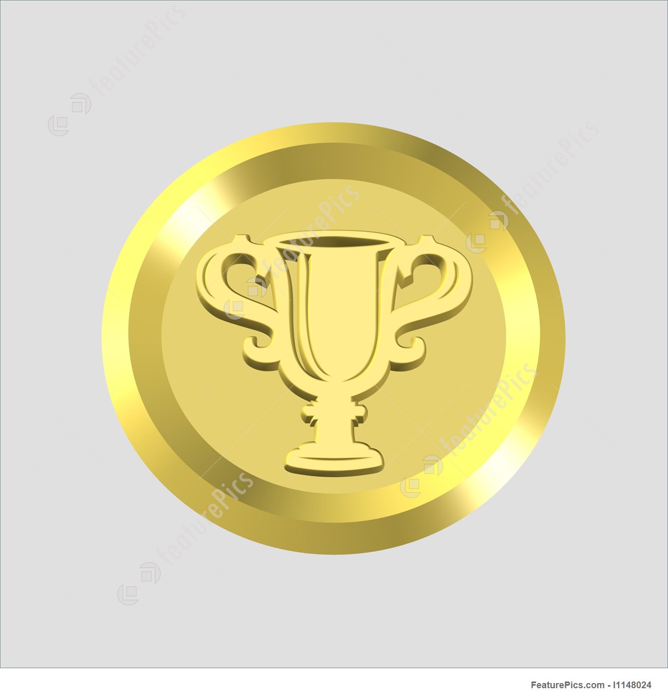 1300x1360 Gold Trophy Icon Stock Illustration