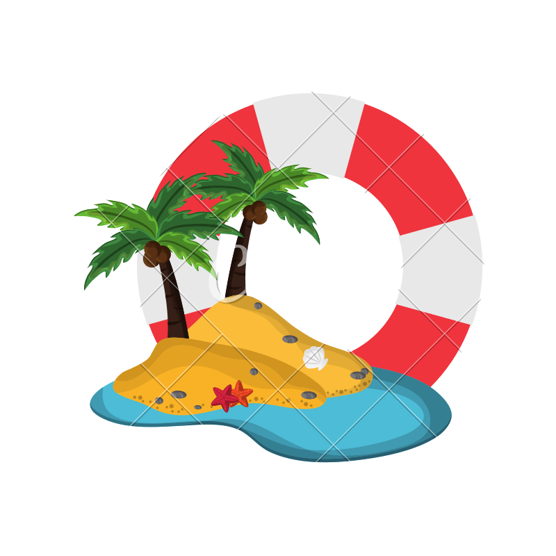 800x800 Life Preserver And Tropical Island Icon