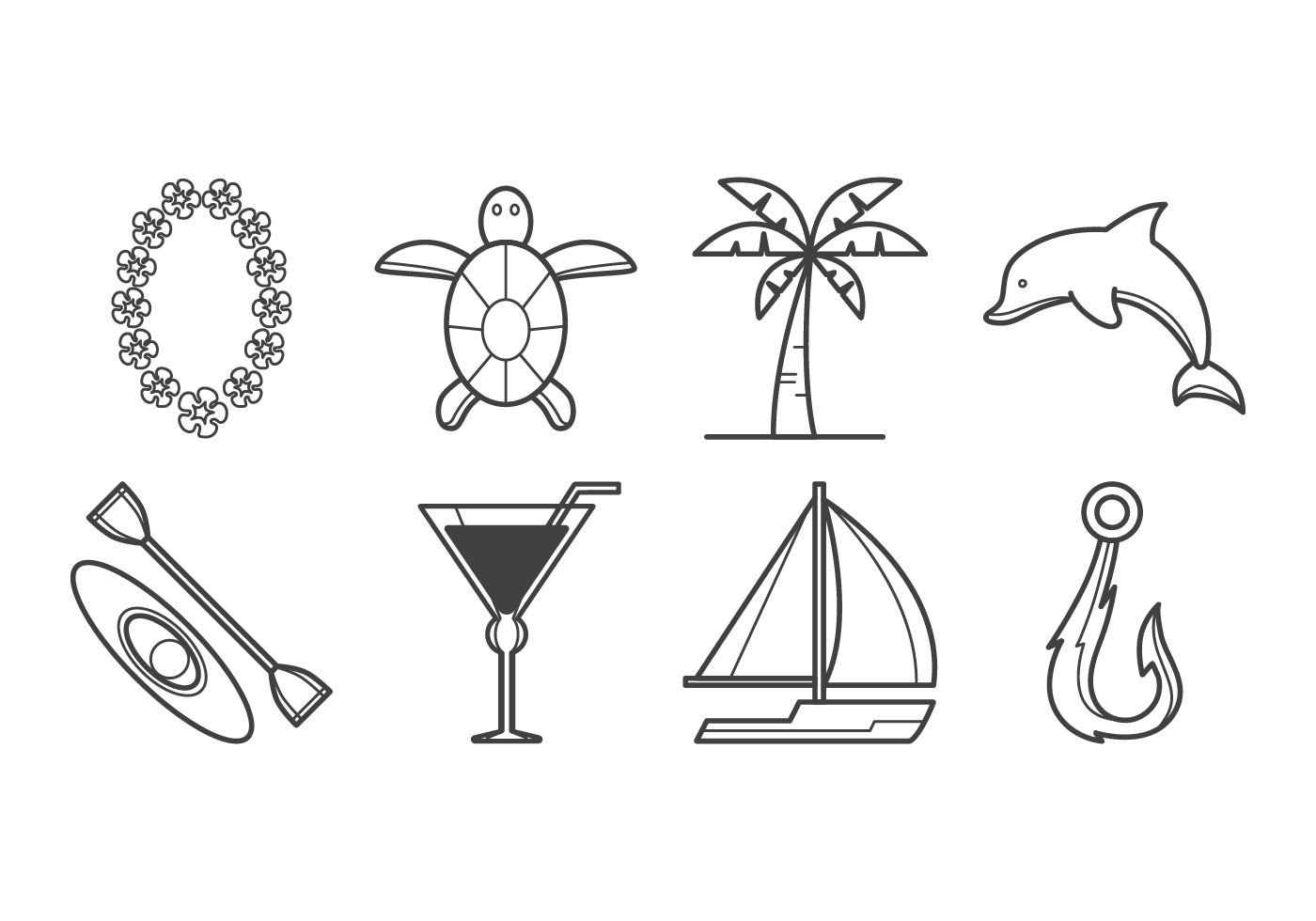 1400x980 Tropical Icon Free Vector Art