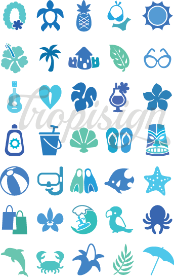 344x546 Tropical Icon Set