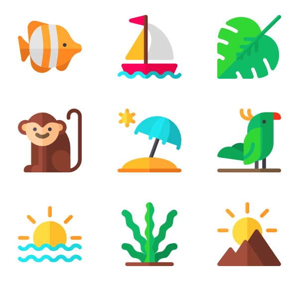 600x564 Tropical Icon Packs