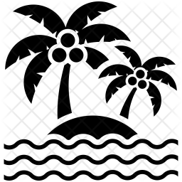 256x256 Tropical Island Icon Of Glyph Style