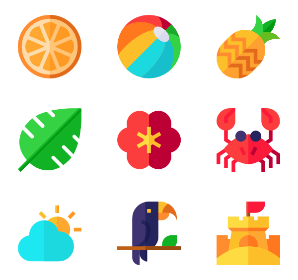 600x564 Tropical Island Icons