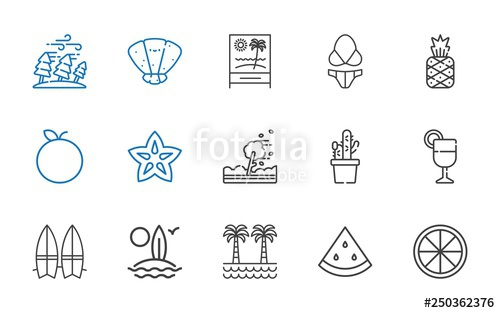 500x313 Tropical Icons Set Stock Image And Royalty Free Vector