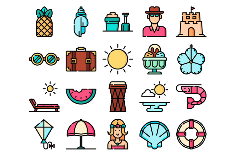 750x500 Freebie The Tropical Icon Set
