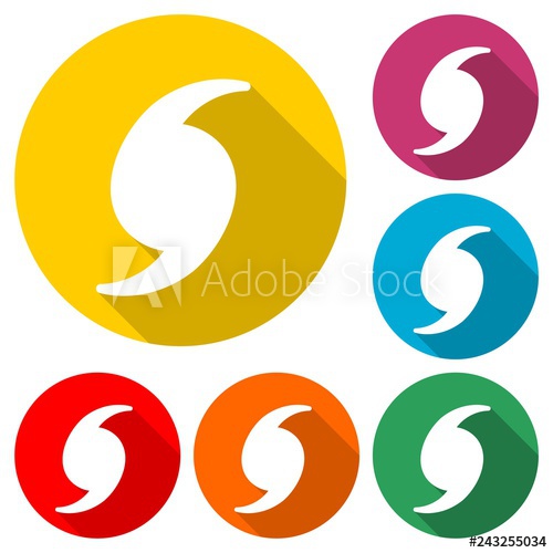 500x500 Hurricane Flat Icon, Tropical Storm Logo, Color Set With Long