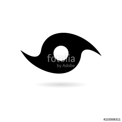 500x500 Black Hurricane Flat Icon, Tropical Storm Logo Stock Photo