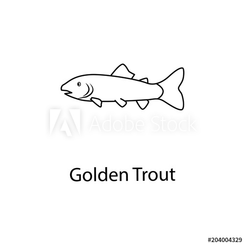 500x500 Golden Trout Icon Element Of Marine Life For Mobile Concept