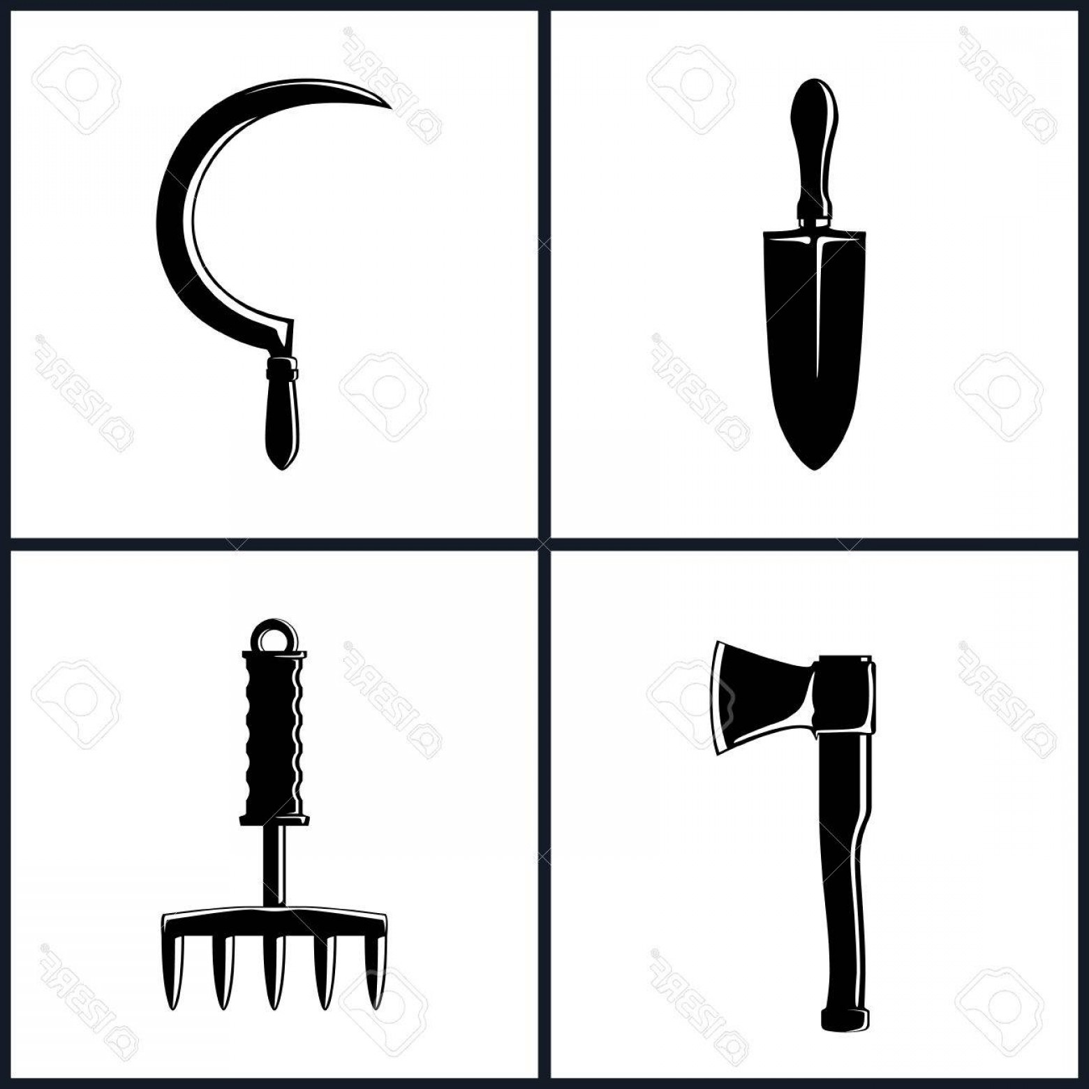 1560x1560 Photostock Vector Set Of Garden And Landscaping Tools Icons Icon