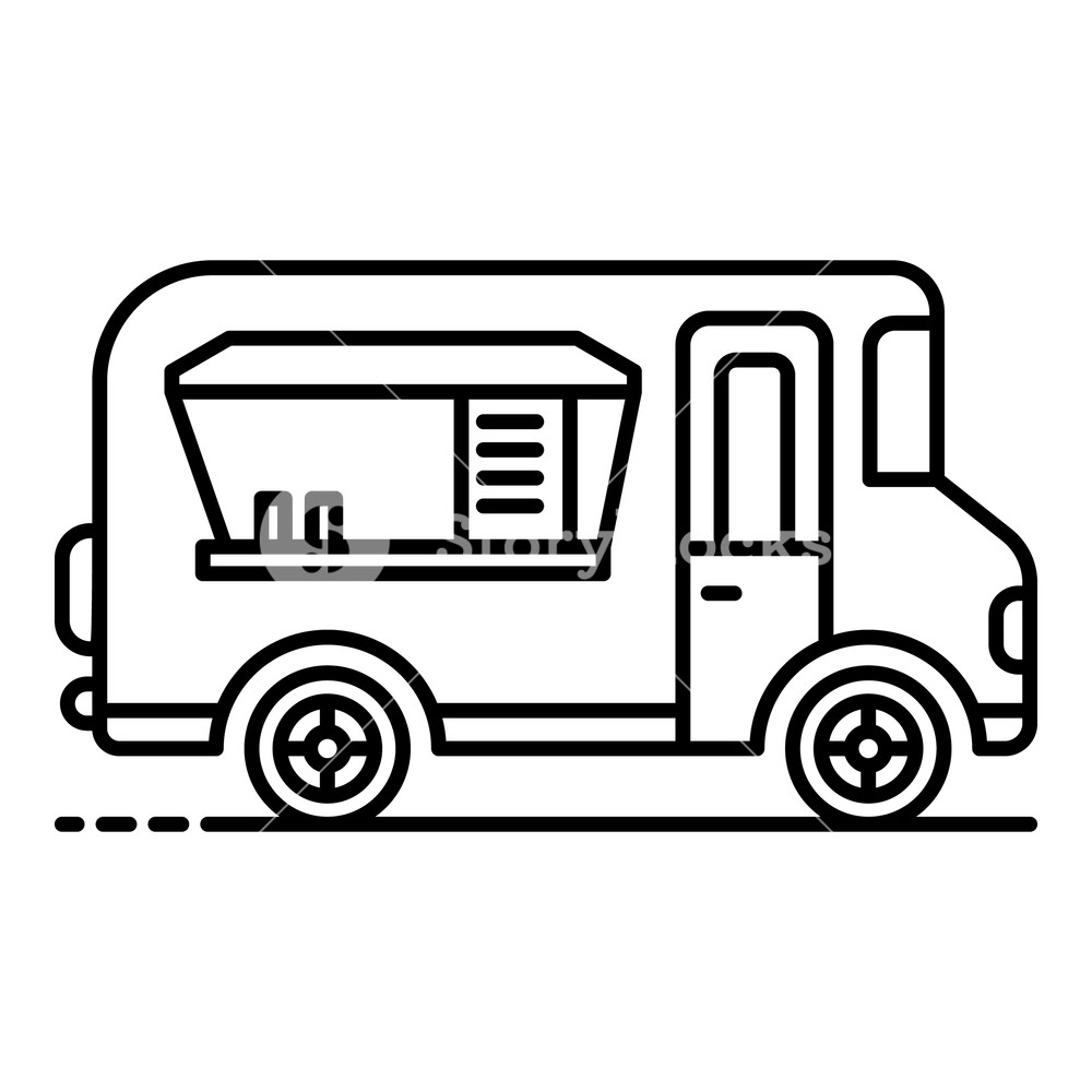 1000x1000 Holiday Food Truck Icon Outline Holiday Food Truck Vector Icon