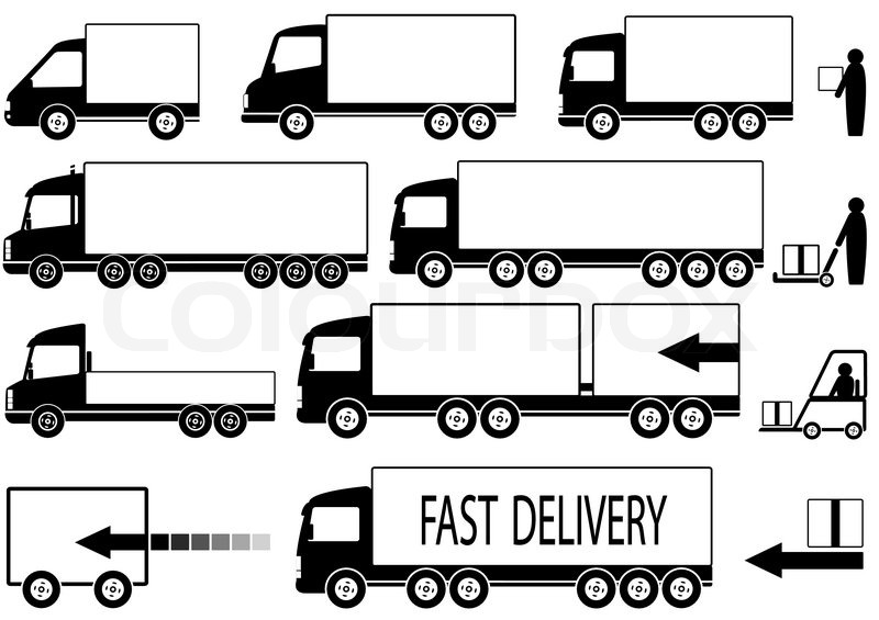 800x565 Set Of Isolated Trucks Icons With Stock Vector Colourbox
